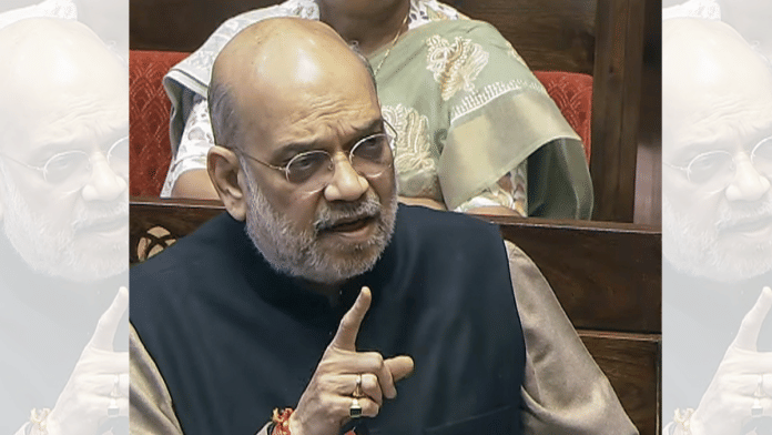 Union Home Minister Amit Shah speaks in Rajya Sabha during Winter Session of Parliament.| Sansad TV/ANI video grab
