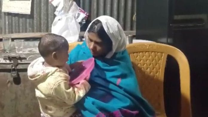 Dipu Das's wife Meghna and his 2-year-old daughter. Photo: screengrab from video shared with ThePrint