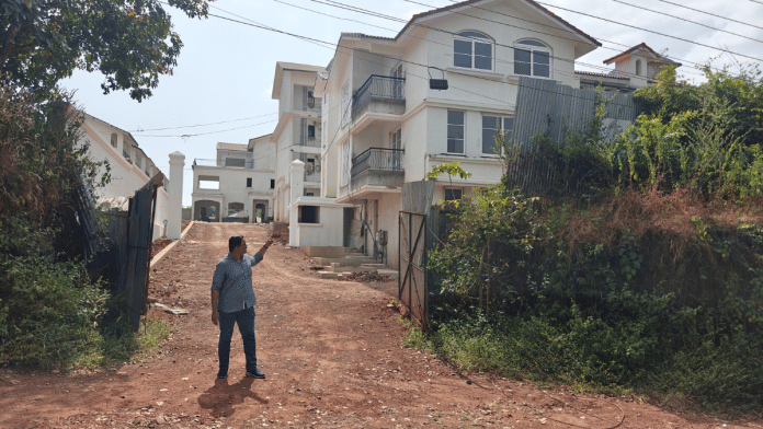 Attorney of the Comunidade of Assagao, Nelson Fernandes, outside a property allegedly acquired fraudulently, and attached by ED | Mayank Kumar | ThePrint