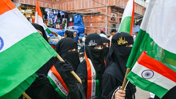 Women take part in a Tiranga Yatra at Jama Masjid in Old Delhi earlier this year | Photo: ANI