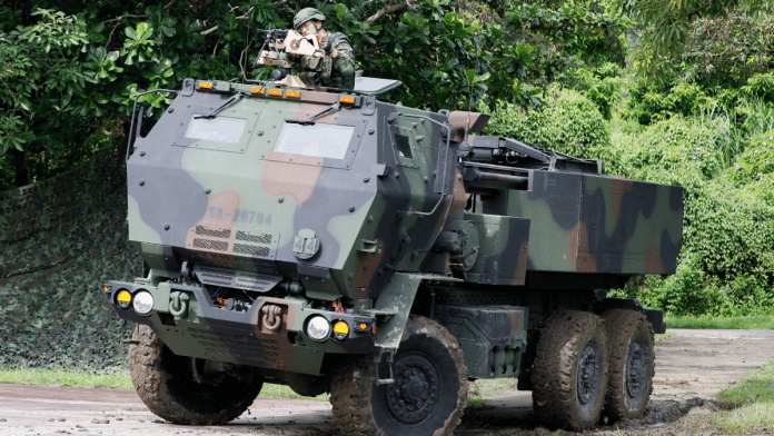 A High Mobility Artillery Rocket System (HIMARS) is on display at a park during Taiwan's annual Han Kuang military exercise in Taichung, Taiwan July 12, 2025 | File photo | Reuters