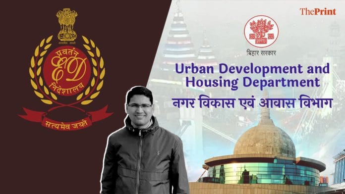 Patna-based contractor Rishu Shree is at the centre of the ED's probe | Illustration: Shruti Naithani | ThePrint