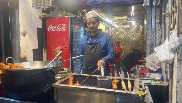A vendor in the old Delhi market, behind Jama Masjid | Triya Gulati, ThePrint