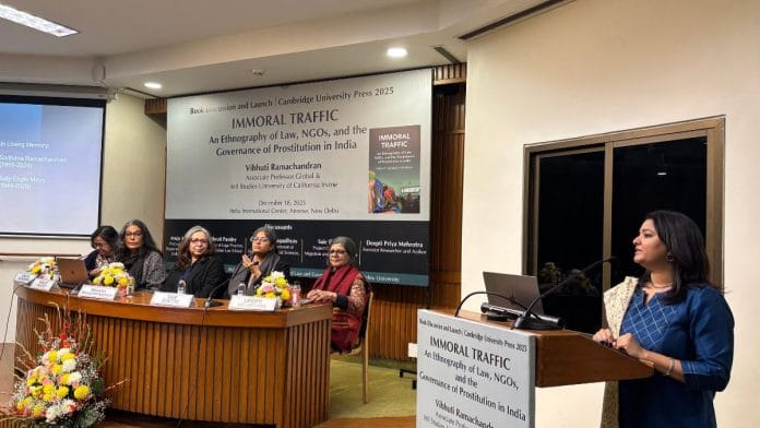 At the launch of Vibhuti Ramachandran's book titled 'Immoral Traffic' | Samridhi Tewari, ThePrint