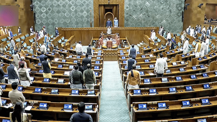 Lok Sabha proceedings underway during the ongoing Winter Session of the Parliament, in New Delhi on Wednesday, 17 December | ANI
