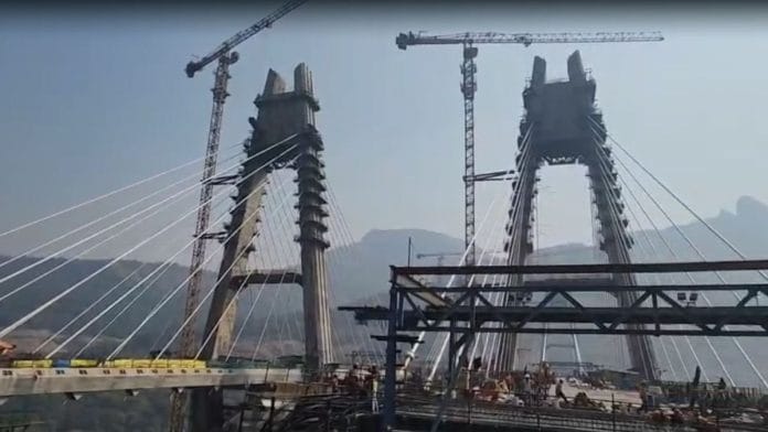 Work on the 650 metre-long bridge is 95 percent complete, with the rest set to be wrapped up in two or three months | Purva Chitnis | ThePrint