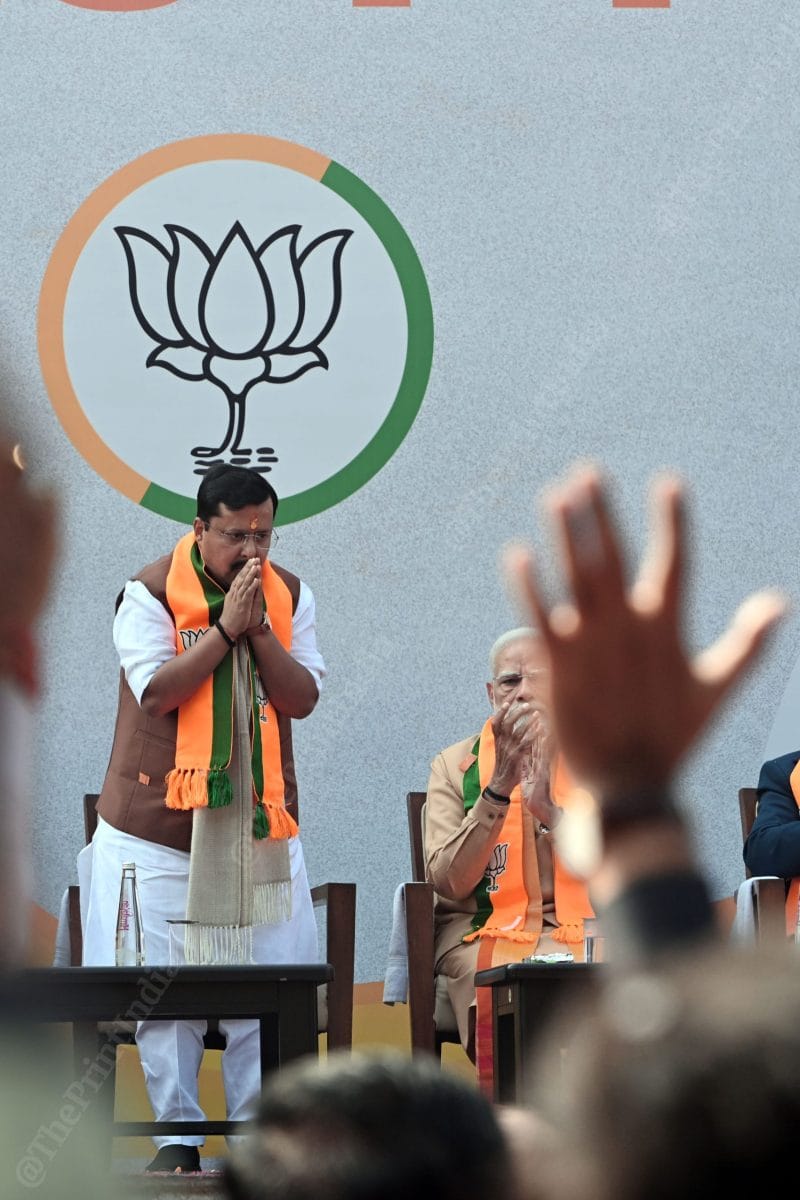 During his speech, Nitin Nabin said he is not just taking up a position, but embracing the ideology, traditions, and the responsibility of nationalist movement of the party. | Suraj Singh Bisht/ThePrint 