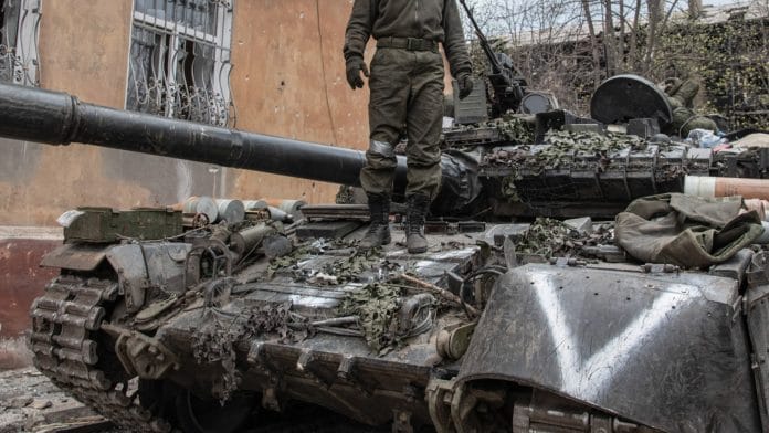 A Russian soldier in Mariupol, Ukraine, in 2022. Photographer: Maximilian Clarke/Getty Images via BLOOMBERG