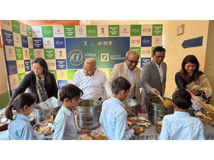 Fuelling Education, One Meal at a Time: Deutsche Bank and Akshaya Patra Celebrate 100 Million Milestone
