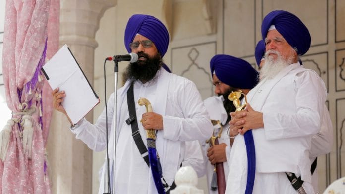 File photo of Akal Takht Sahib's Jathedar, Giani Kuldeep Singh Gargaj | ANI