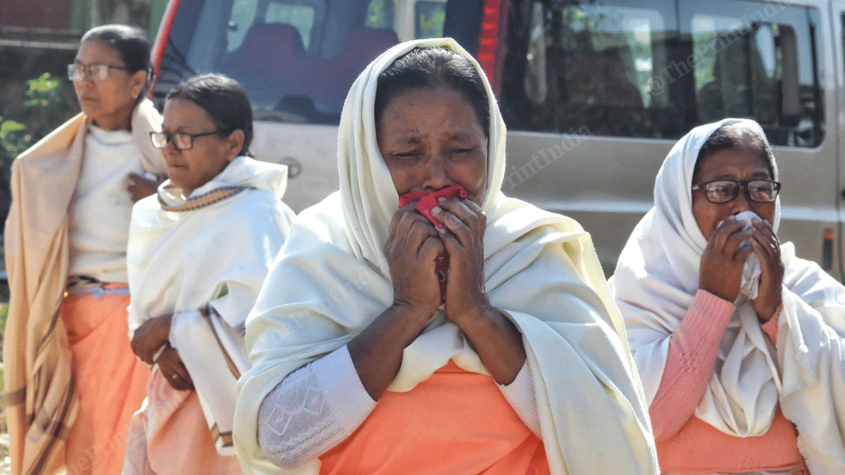 The grieving family members of M. Rishikanta. | Praveen Jain/ThePrint