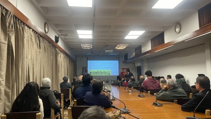 Ttitled 'The Forgotten History of French Imperialism in India', the talk drew a small but attentive audience of students and academics | Photo: Udit Hinduja, ThePrint