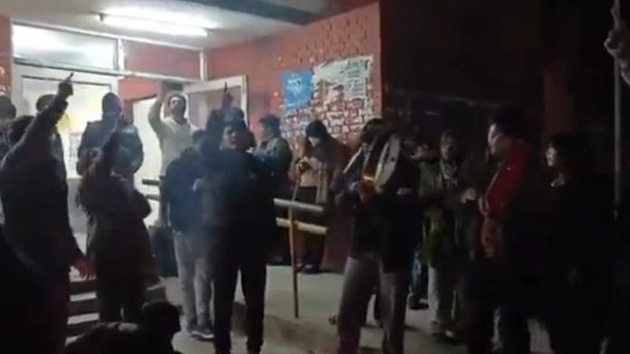Still from unverified video of the JNU protest | X @sitab_chaudhary