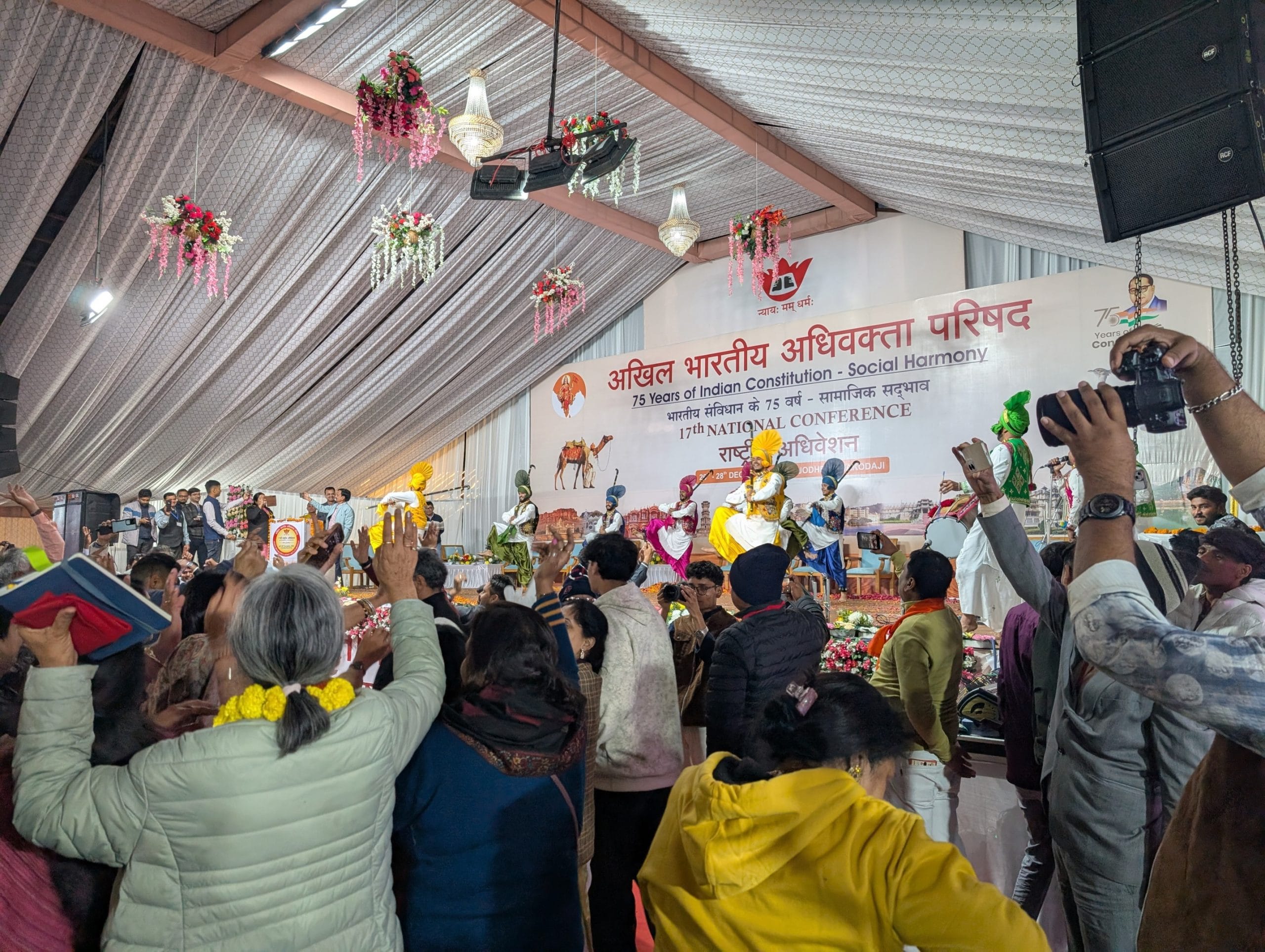 Over 2,000 lawyers, a majority of them government advocates, attended the 17th National Conference of the Adhivakta Parishad in December. Lawyers dancing during the cultural programme | Apoorva Mandhani | ThePrint