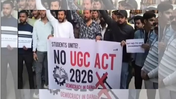 New UGC regulations have been criticised by upper caste students as one-sided. | X/@DuttYogi