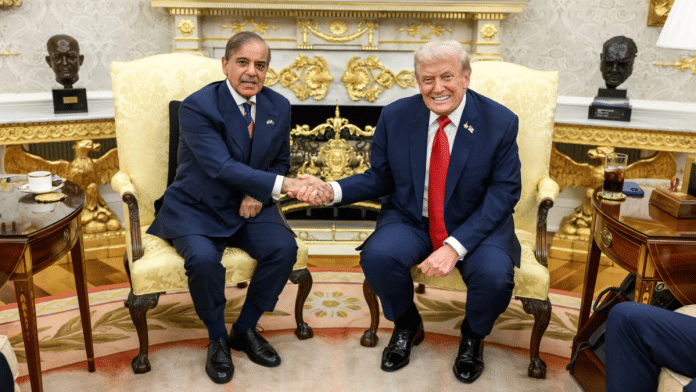 File photo from a meeting between Pakistan PM Shehbaz Sharif and US President Donald Trump. | www.whitehouse.gov/