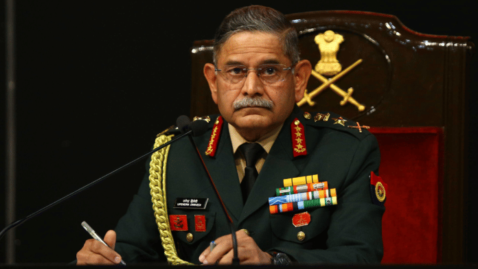 Indian Army Chief General Upendra Dwivedi addresses Annual Press Conference at Manekshaw Centre in New Delhi on Tuesday. | Suraj Singh Bisht/ThePrint