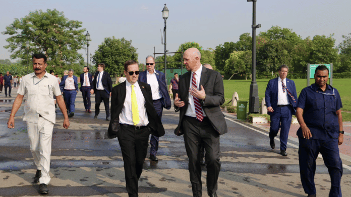US Ambassador to India designate Sergio Gor (wearing yellow tie) had last visited India in October last year | X/ @USAmbIndia