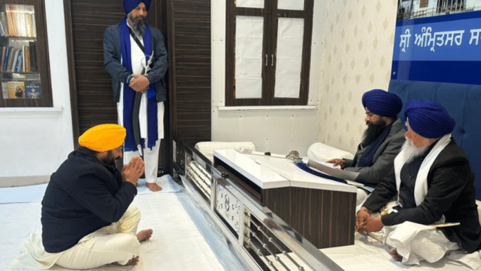 Punjab Chief Minister Bhagwant Mann appears at the Akal Takht Secretariat over allegations of derogatory remarks against Sikh tenets, in Amritsar on Thursday | By Special Arrangement