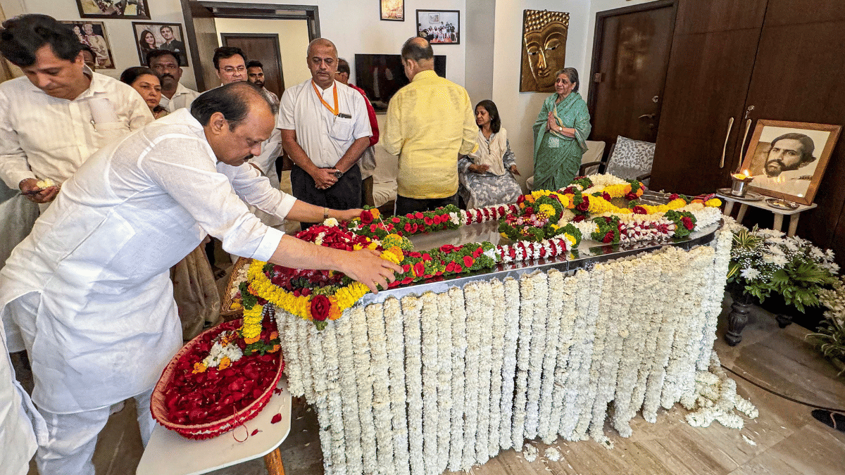 Maharashtra Deputy Chief Minister Ajit Pawar pays tribute to Congress leader Suresh Kalmadi in Pune Tuesday | PTIJanuary 6