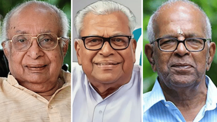 Former SC judge KT Thomas, Left veteran Achuthanandan, Sangh ideologue P Narayanan from Kerala were honoured with Padma Vibhushan this year | X
