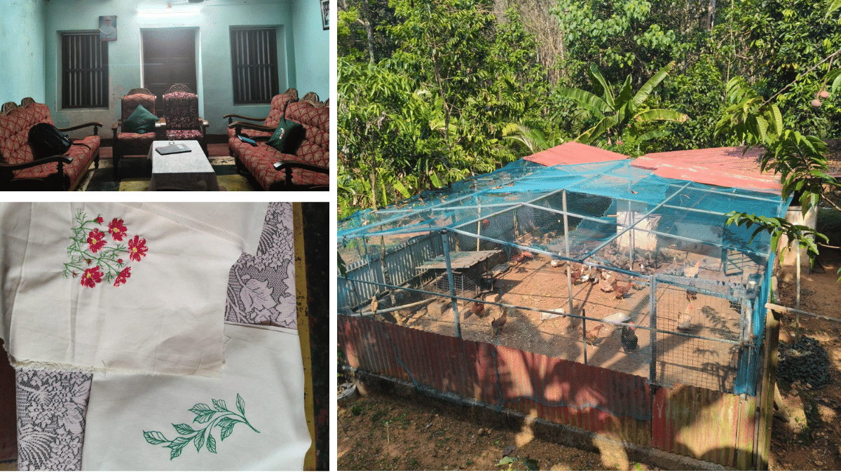 The three nuns limit themselves to few rooms of St Francis. With no support from Church, they get by through embroidery and poultry farming | Aneesa PA | ThePrint