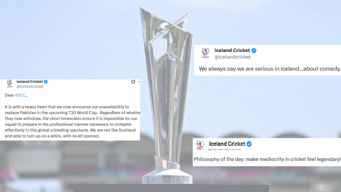 In dig at Pakistan cricket & ICC, ICA wrote on X their squad of amateur players—'professional bakers, bankers, ship captains'—simply cannot 'drop their occupations' on short notice to participate in World Cup.