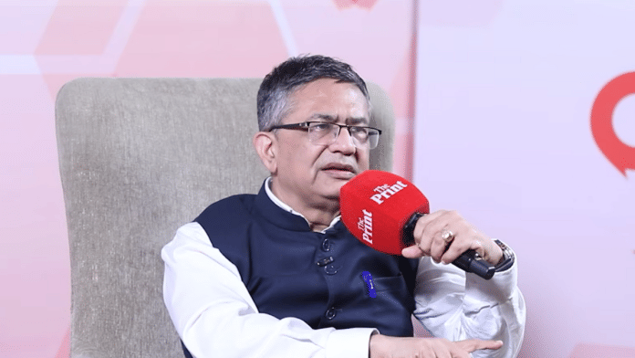 NSE Managing Director and CEO Ashishkumar Chauhan at ThePrint OTC Thursday. | Suraj Singh Bisht/ThePrint