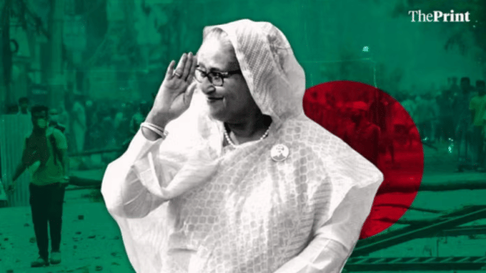 Ousted prime minister Sheikh Hasina's presence in India despite requests from Bangladesh to hand her over has been a point of friction between the two neighbours | File illustration | ThePrint