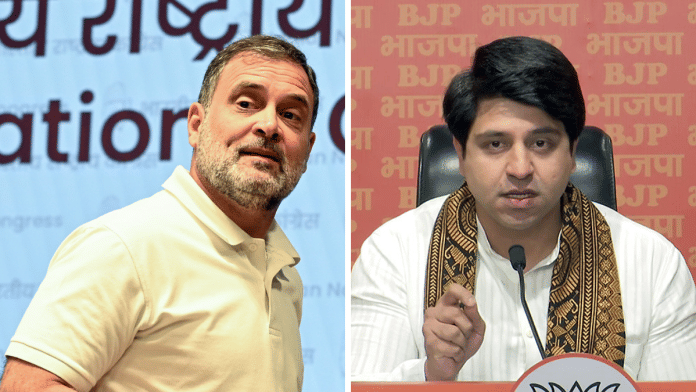 File photo of Rahul Gandhi and Shehzad Poonawalla | ANI