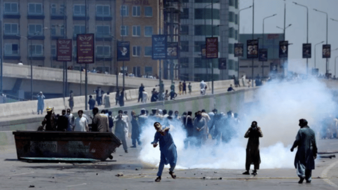 File photo of a protest by supporters of Pakistan's former PM Imran Khan in Peshawar. | Reuters/Fayaz Aziz