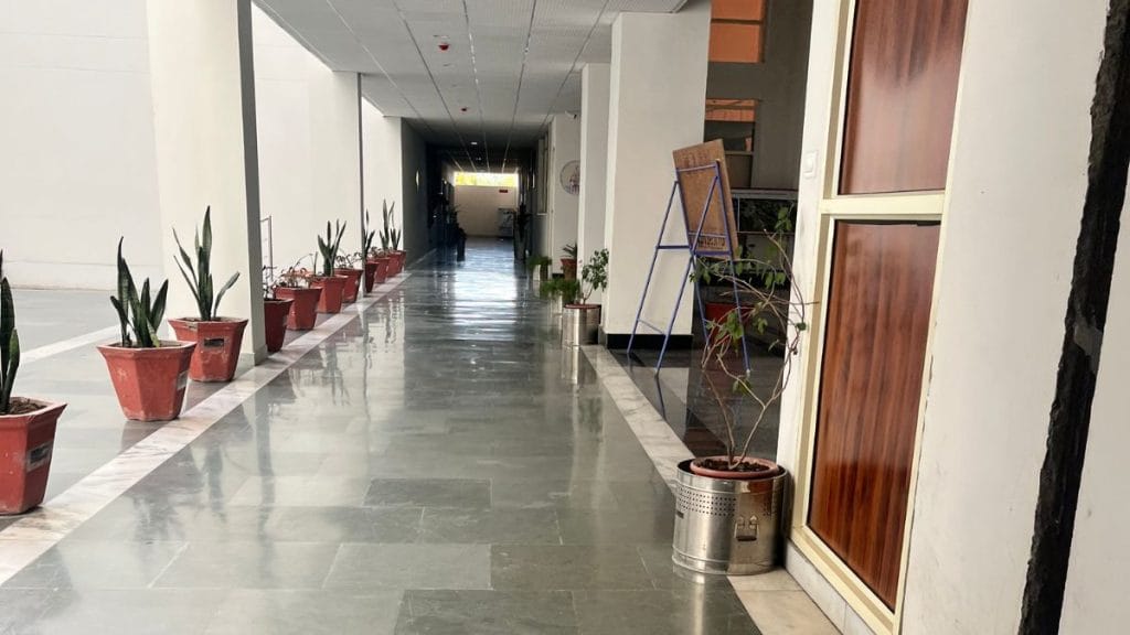 Empty corridors inside the Shri Mata Vaishno Devi Institute of Medical Excellence. Nootan Sharma | ThePrint