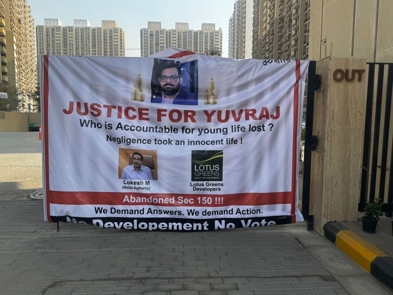 A poster in the memory of Yuvraj Mehta, demanding accountability for the incident | Sagrika Kissu | ThePrint