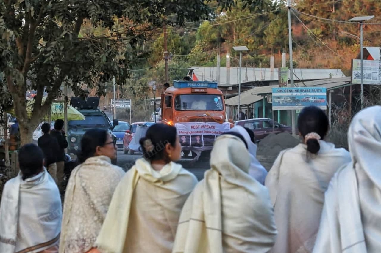 M. Rishikanta’s body being taken to his residence | Praveen Jain | ThePrint