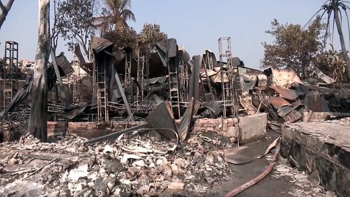 Site in Anandpur where fire broke out on 26 January 2026 | ANI