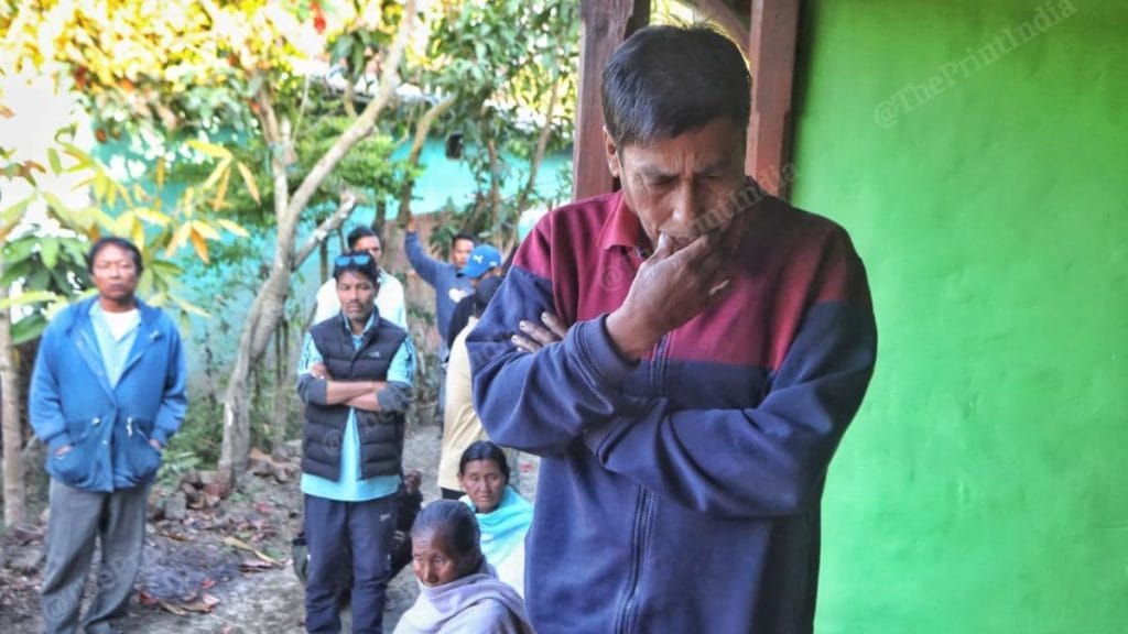 Victim's father, M Tombi, at his native village on Sunday | Praveen Jain, ThePrint 