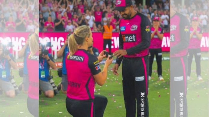 The AI-generated image of Ellyse Perry and Babar Azam was widely shared on social media | Photo: X