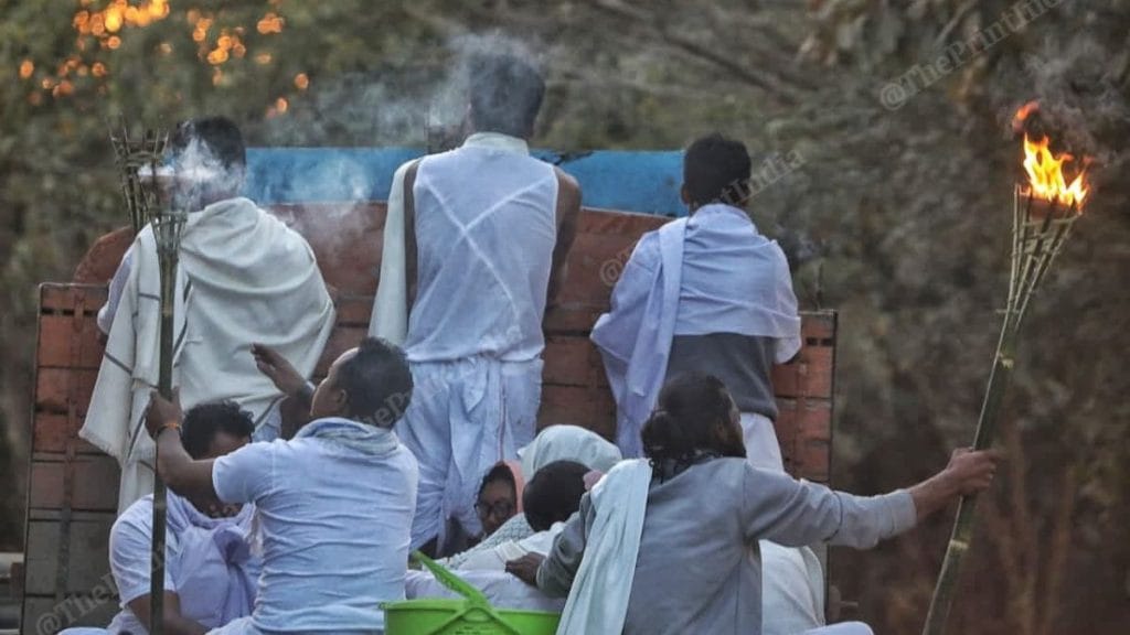 Just moments before the final rites of Mayanglambam Rishikanta Singh on Sunday | Praveen Jain