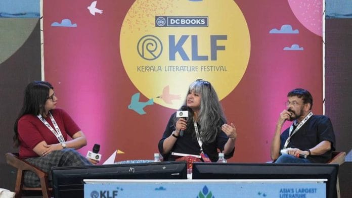 The session featuring writer and activist Arundhati Ghosh and Malayalam writer Ethiran Kathiravan was moderated by author Sanjana Ramachandran.