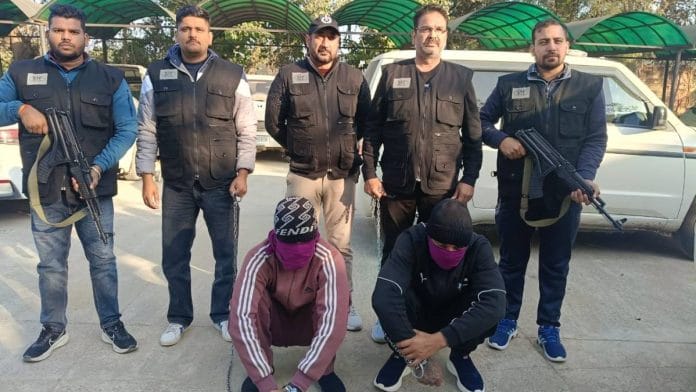 Alleged gangsters Raman and Lokesh in Haryana STF custody | Photo by special arrangement