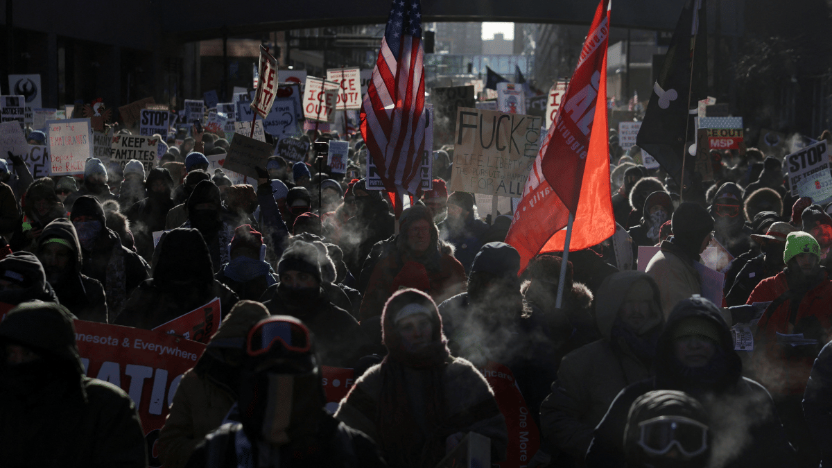 ICE Out of Minnesota: Thousands brave extreme cold to protest Trump immigration crackdown in Minneapolis