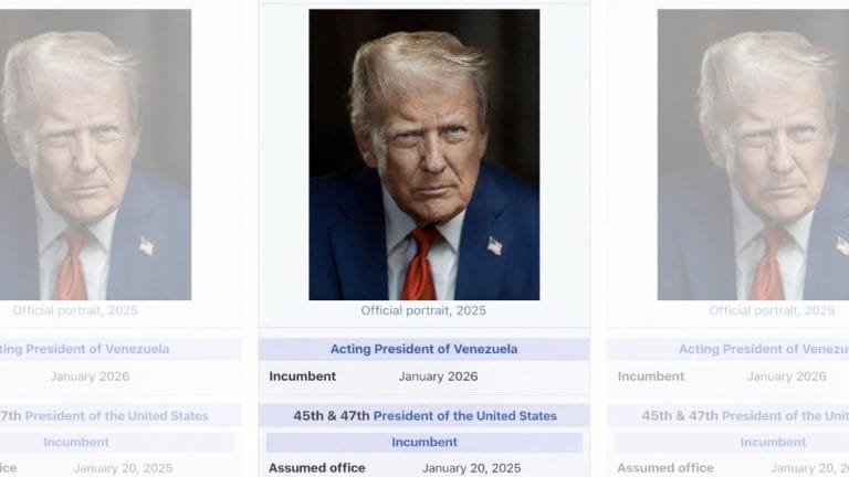 Trump crowns himself ‘acting president of Venezuela’ on Truth Social with fake Wikipedia grab
