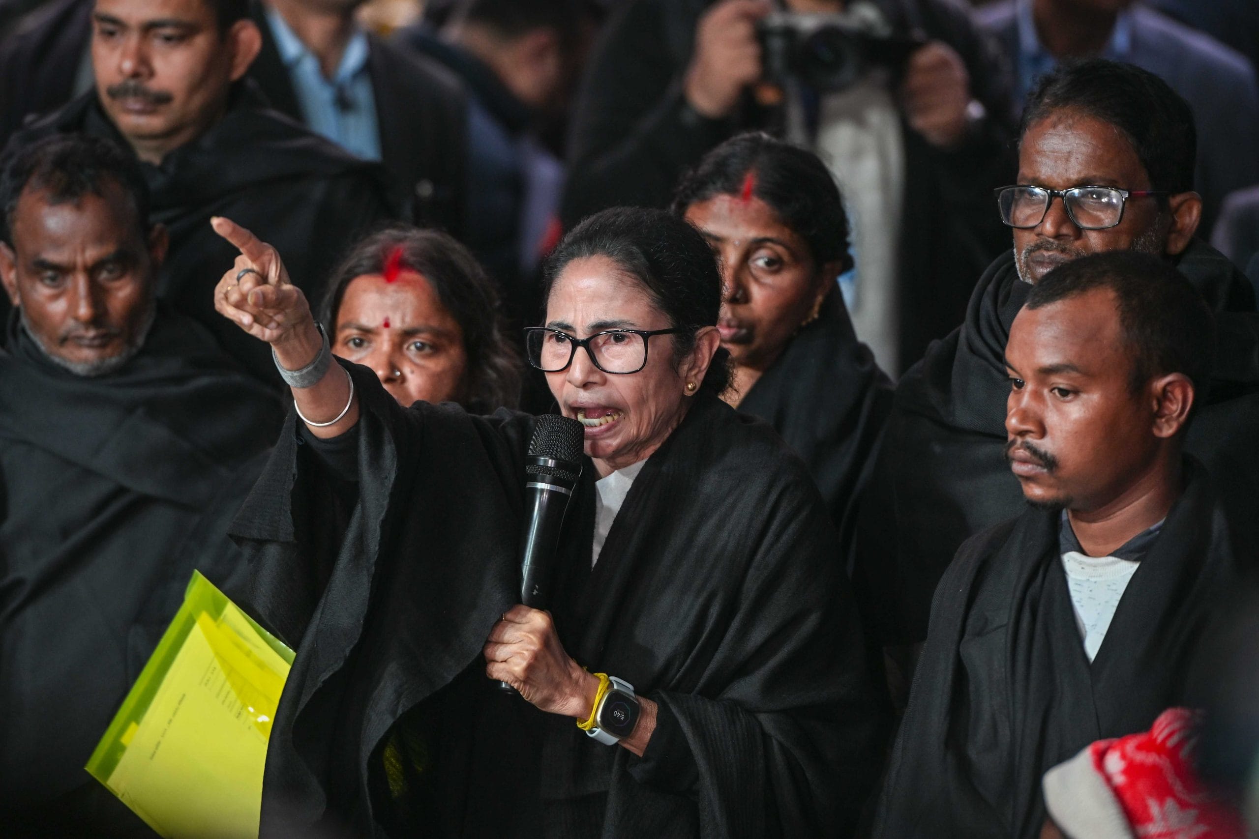 West Bengal Chief Minister Mamata Banerjee addresses the media after meeting Election Commission of India officials to raise concerns over alleged irregularities in the SIR process, in New Delhi Monday | Photo: Suraj Singh Bisht | ThePrint