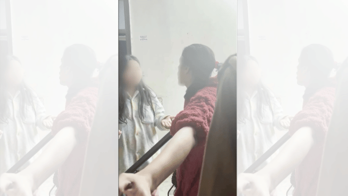 Screen grab from a video of the scuffle posted on social media 21 February 2026. | Instagram