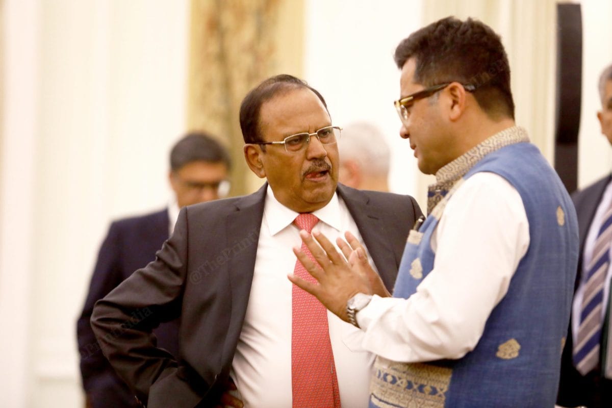 NSA Ajit Doval along with MOS for External Affairs of India Pabitra Margherita at Hyderabad house before the Joint Press briefing | Praveen Jain | ThePrint