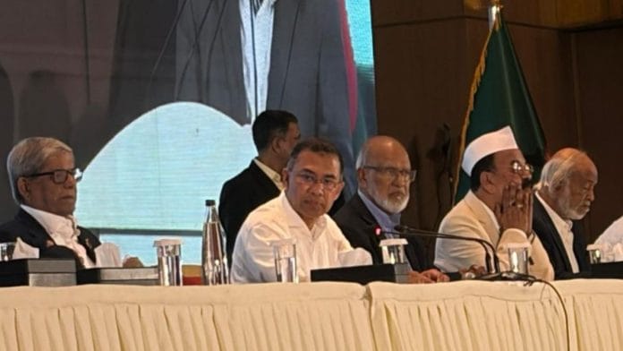Bangladesh Nationalist Party leader and now Bangladesh Prime Minister-elect Tarique Rahman at a press conference | Debdutta Chakraborty | ThePrint