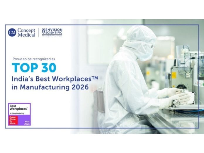 Concept Medical Group recognized among India's top 30 Mid-Size Best Workplaces in manufacturing 2026