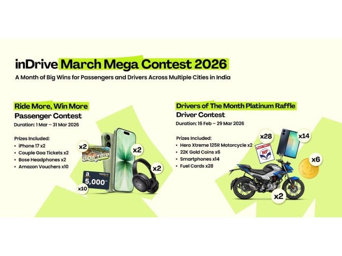 inDrive Launches 'inDrive March Mega Contest' Across Multiple Cities in India - Big Rewards for Both Drivers and Passengers