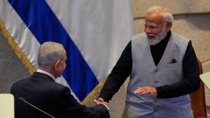 Indian Prime Minister Narendra Modi and Israel's Prime Minister Benjamin Netanyahu, after addressing lawmakers in the Knesset, Israel's parliament, in Jerusalem, Wednesday, Feb. 25, 2026. | AP/PTI