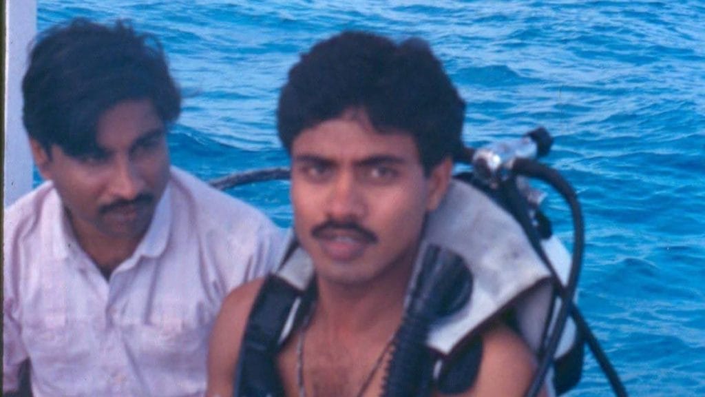 Alok Tripathi with his colleague KK Muhammad in early 1990s | Photo: Special arrangement